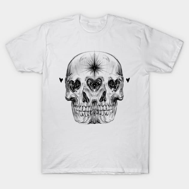 Skull love T-Shirt by Inkdoski